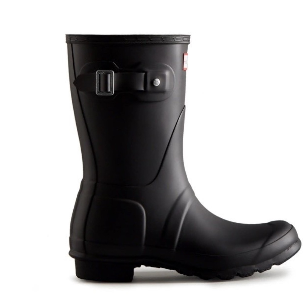 New HUNTER Women's Original Short O Rain Boot Black Matte Mid Calf WFS1000RMA